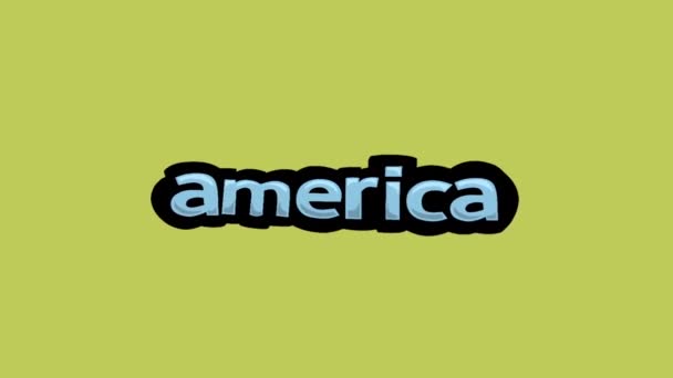 Yellow Screen Animation Video Written America — Stock Video