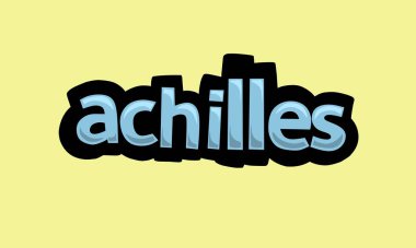 ACHILLES writing vector design on a yellow background very simple and very cool