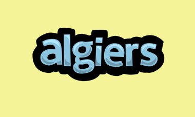 ALGIERS writing vector design on a yellow background very simple and very cool