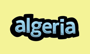 ALGERIA writing vector design on a yellow background very simple and very cool