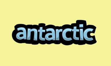 ANTARCTIC writing vector design on a yellow background very simple and very cool