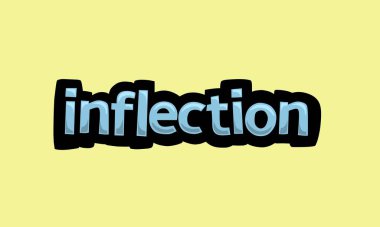 INFLECTION writing vector design on a yellow background very simple and very cool