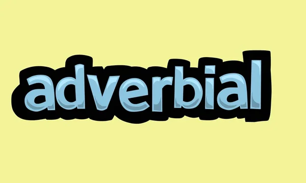 Adverbial Writing Vector Design Yellow Background Very Simple Very Cool — Vettoriale Stock