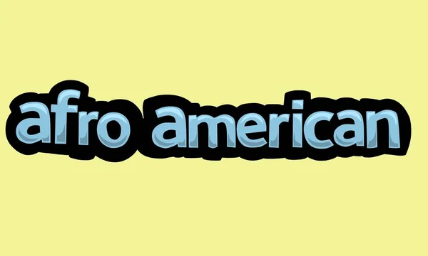 Afro American Writing Vector Design Yellow Background Very Simple Very — Stockvektor