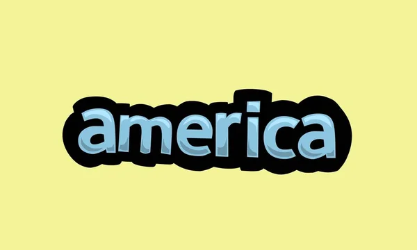 America Writing Vector Design Yellow Background Very Simple Very Cool — Stock Vector
