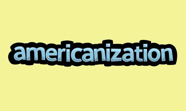 Americanization Writing Vector Design Yellow Background Very Simple Very Cool — Wektor stockowy