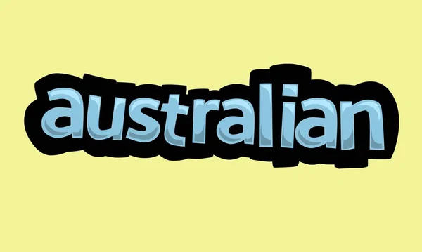 Australian Writing Vector Design Yellow Background Very Simple Very Cool — Vetor de Stock