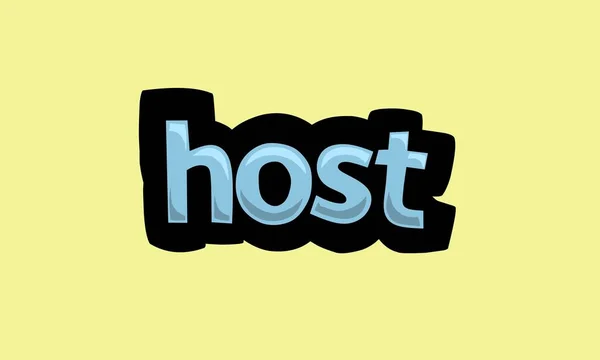 Host Writing Vector Design Yellow Background Very Simple Very Cool — Stockvector