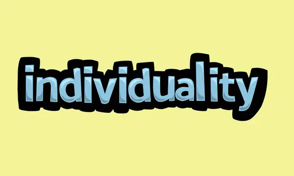 Individuality Writing Vector Design Yellow Background Very Simple Very Cool — Image vectorielle