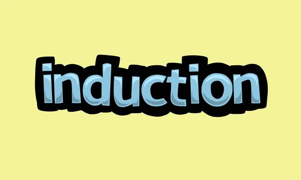 Induction Writing Vector Design Yellow Background Very Simple Very Cool — Stock vektor