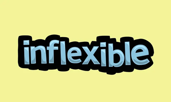 Inflexible Writing Vector Design Yellow Background Very Simple Very Cool — Stockvector