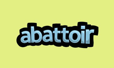 ABATTOIR writing vector design on a yellow background very simple and very cool