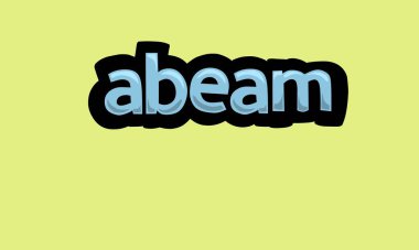 ABEAM writing vector design on a yellow background very simple and very cool
