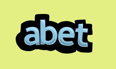 ABET writing vector design on a yellow background very simple and very cool
