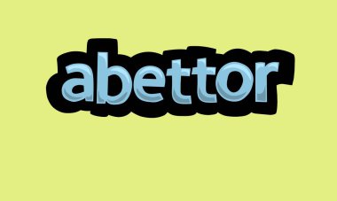 ABETTOR writing vector design on a yellow background very simple and very cool