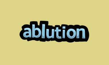 ABLUTION writing vector design on a yellow background very simple and very cool