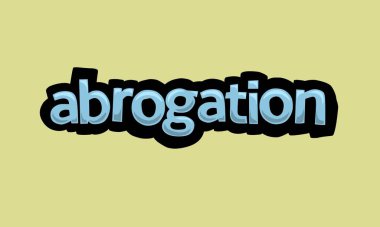 ABROGATION writing vector design on a yellow background very simple and very cool