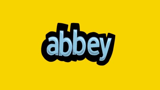 Vídeo Animación Pantalla Amarilla Escrito Abbey — Vídeos de Stock