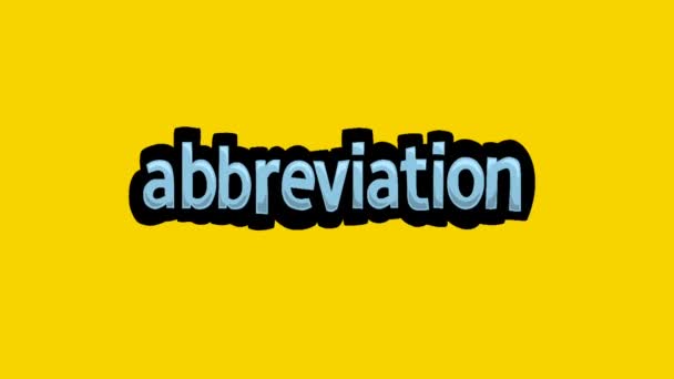 Желтый Экран Анимационного Видео Написано Abbrevaiton — стоковое видео
