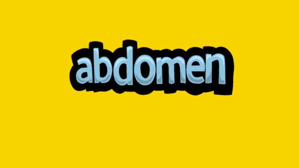 Vídeo Animación Pantalla Amarilla Escrito Abdomen — Vídeo de stock