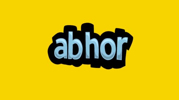 Желтый Экран Анимационного Видео Написано Abhor — стоковое видео
