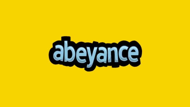 Yellow Screen Animation Video Geschrieben Abeyance — Stockvideo