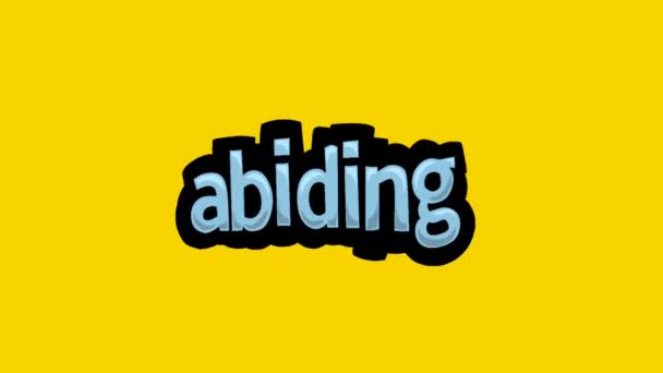 Yellow Screen Animation Video Written Abiding — Stock Video