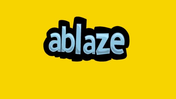 Желтый Экран Анимационного Видео Написано Ablaze — стоковое видео
