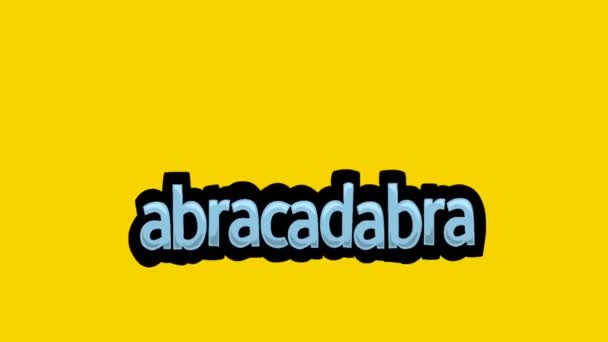 Vídeo Animación Pantalla Amarilla Escrito Abracadabra — Vídeo de stock