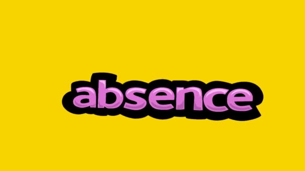 Tela Amarela Animação Vídeo Escrito Absence — Vídeo de Stock