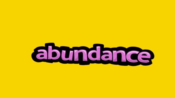 Tela Amarela Animação Vídeo Escrito Abudance — Vídeo de Stock