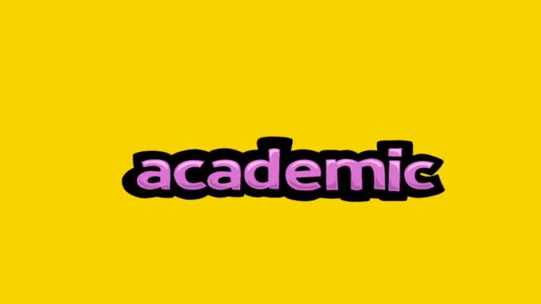 Video Animasi Layar Kuning Ditulis Academic — Stok Video