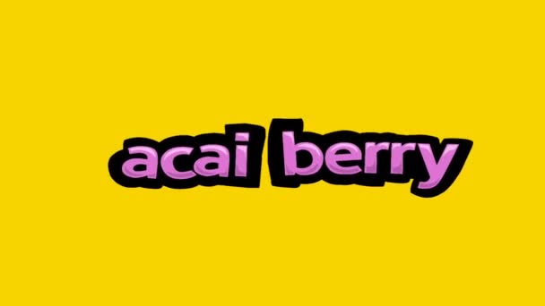 Yellow Screen Animation Video Geschrieben Acai Berry — Stockvideo