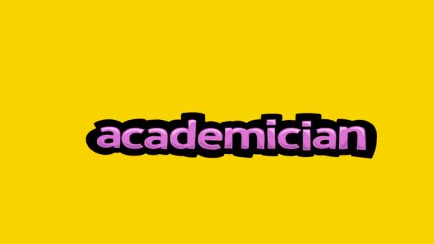 Tela Amarela Animação Vídeo Escrito Academician — Vídeo de Stock