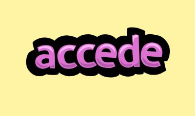ACCEDE writing vector design on a yellow background very simple and very cool