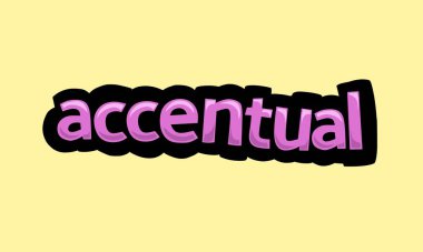 ACCENTUAL writing vector design on a yellow background very simple and very cool