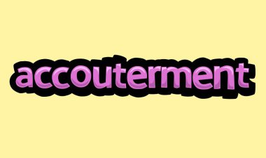 ACCOUTERMENT writing vector design on a yellow background very simple and very cool