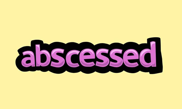 Abscessed Writing Vector Design Yellow Background Very Simple Very Cool — Stok Vektör
