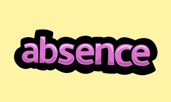 Absence Writing Vector Design Yellow Background Very Simple Very Cool — Stok Vektör