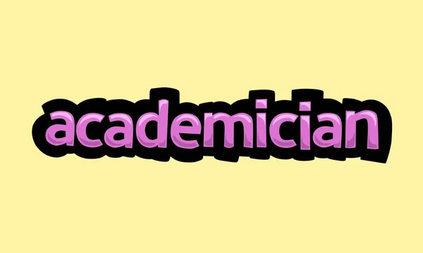 Academician Writing Vector Design Yellow Background Very Simple Very Cool — Διανυσματικό Αρχείο