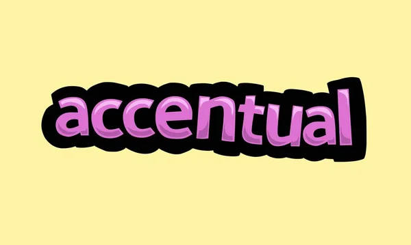 Accentual Writing Vector Design Yellow Background Very Simple Very Cool — Stockvector