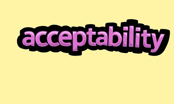 Acceptability Writing Vector Design Yellow Background Very Simple Very Cool — Vettoriale Stock