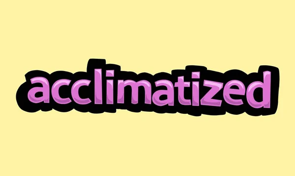 Acclimatized Writing Vector Design Yellow Background Very Simple Very Cool — Vetor de Stock