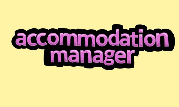 Accommodation Manager Writing Vector Design Yellow Background Very Simple Very — Διανυσματικό Αρχείο
