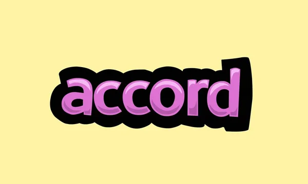 Accord Writing Vector Design Yellow Background Very Simple Very Cool — Stockvektor