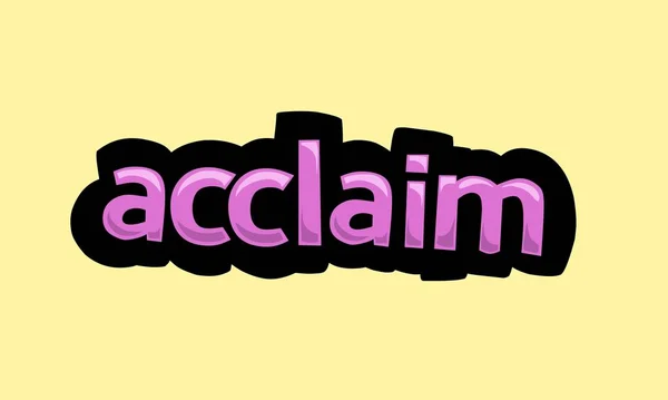Acclaim Writing Vector Design Yellow Background Very Simple Very Cool — Stock Vector
