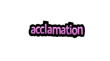 ACCLAMATION yazan beyaz ekran animasyon videosu