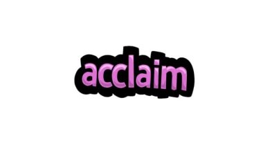 ACCLAIM yazılan beyaz ekran canlandırma videosu