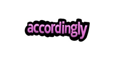 ACCORDINGLY yazılı beyaz ekran animasyon videosu