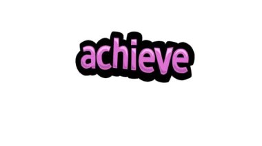 ACHIEVE yazan beyaz ekran animasyon videosu